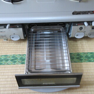 【0円】グリル付ガステーブル【リンナイ、ﾊｵME650FS(SL)-T】都市ガス用、取扱説明書付きの画像