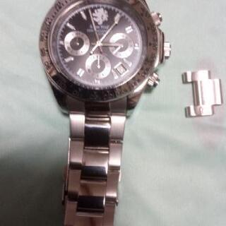 激安❗美品❗新品電池交換済み❢委託❢ズッシリと重たい❢SEVENwolfカレンダー付クロノグラフ腕時計❢の画像