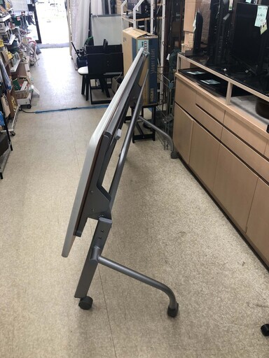 会議テーブル 幅180cm×奥行き60cm×高さ70cm 折りたたみOK キャスター付 オフィス家具 デスク ミーティング 作業台 ワ