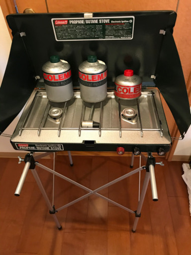 コールマンツーバーナー➕アルミスタンド➕ガス