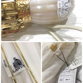 ◇良品◇ ランバン LANVIN 晴雨兼用 傘 折りたたみ傘 置きかさ 紫外線カットの画像