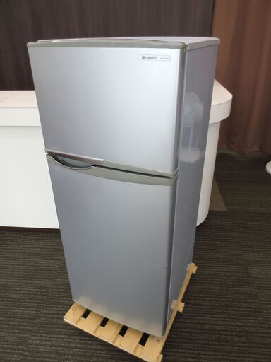 ■シャープ　2ドア冷蔵庫　118L　シルバー