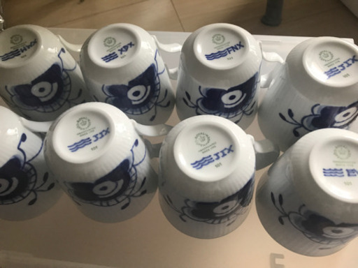 ロイヤルコペンハーゲン  ブルーフルーテッド マグカップ  8客セット