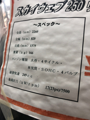 ビッグスクーター　スカイウェブ　250 リミテッド　