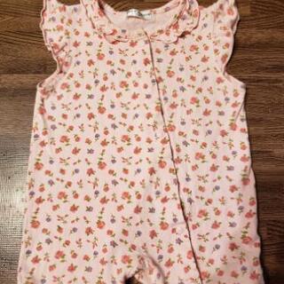 ピンク小花柄ロンパース♡70サイズ