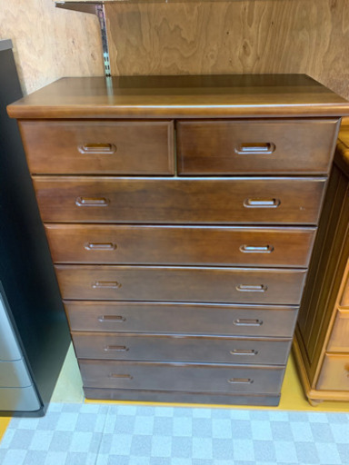 リサイクルサービス八光 田上店 配達・設置OK】ブラウン 7段チェスト