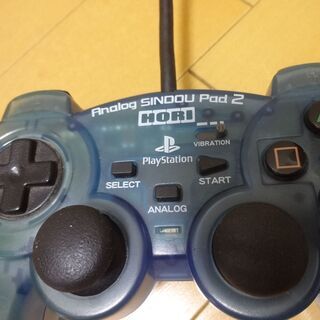 PS2 コントローラー HORI Analog SINDOU Pad2 スケルトン ブルー 透明 プレイステーション プレステの画像