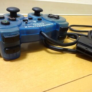 PS2 コントローラー HORI Analog SINDOU Pad2 スケルトン ブルー 透明 プレイステーション プレステの画像