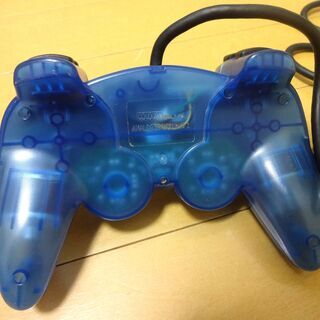 PS2 コントローラー HORI Analog SINDOU Pad2 スケルトン ブルー 透明 プレイステーション プレステの画像
