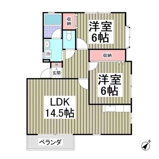 ★家電レンタル対象物件★2ＬＤＫ・家賃5.2万円・フリーレント一ヶ月・井草ハイツ2Ｆ★ − 群馬県