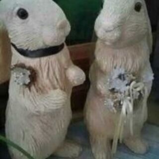 ラビット置物 ガーデニングの画像