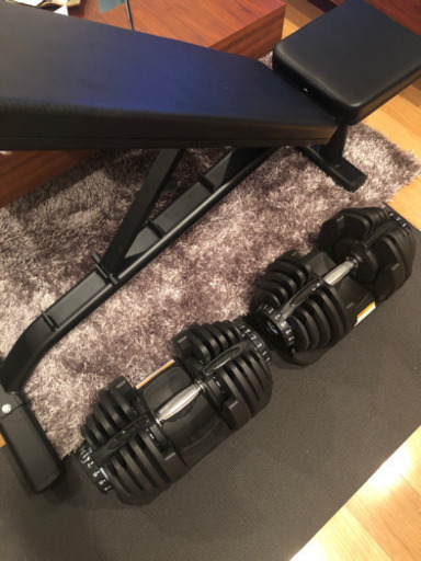 【新品】可変式ダンベルとベンチセット！40kg セット計80kg