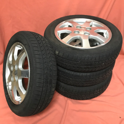 値下げ‼️155/65R14 ダイハツ純正アルミホイール付4本セット 14×4.5J +45 KINGSTAR RORD FIT SK70 溝じゅうぶんあります