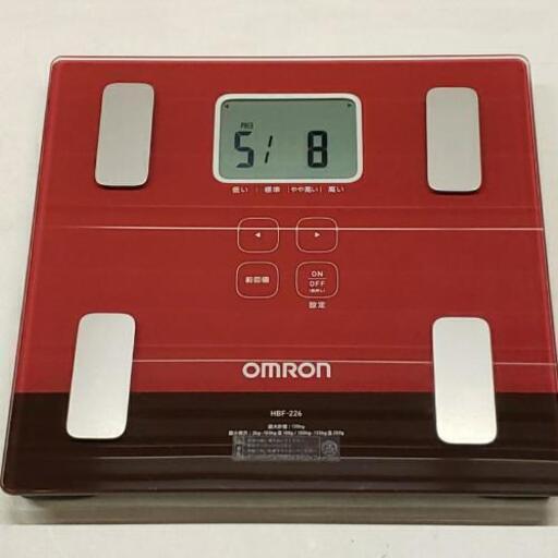 ☆美品☆ OMRON オムロン カラダスキャン 体重体組成計 HBF-226 レッド