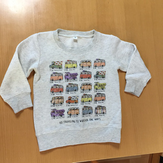 乗り物柄 裏起毛長袖トレーナー (男女兼用) 95　オルソブルー