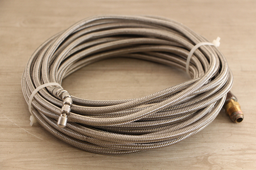 ステンレスワイヤーブレード　洗管ホース 約 15m プロ用 配管掃除 高圧洗浄機(D3541wY)