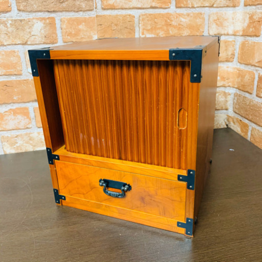 美品✨秋田杉細工　小物入れ♪ 三ッ引シャッター