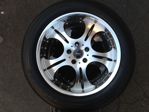 レーベンツァーン メッキ  深リム 225/55R18  2015年製 夏タイヤ アルファード 20 TOYO A24  ホイール付 4本セット PCD 114.3 5穴 7.5J オフ＋48 18インチ  ヴェルファイア