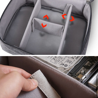 【在庫限り】スマホ　タブレット　ipad ケーブル収納ケース　マルチケース　黒の画像