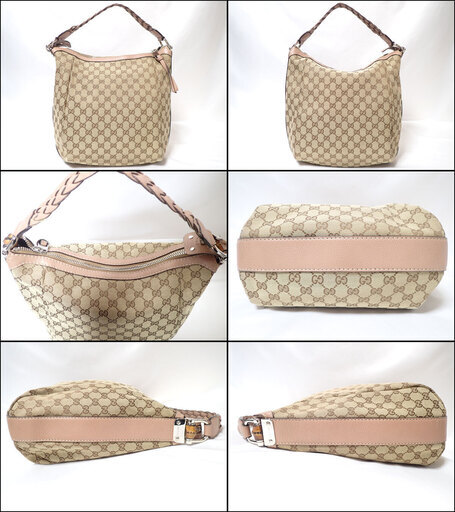 AA250 グッチ GUCCI GGキャンバス バンブー ハンドバッグ