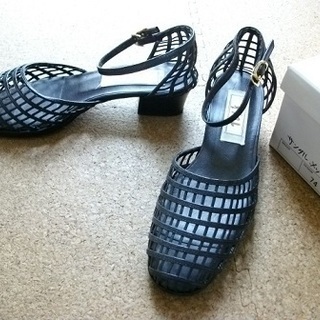 Talk　メッシュ　サンダル パンプス　黒　23.0cmEEE
