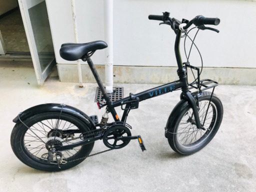 折り畳みFATバイク VILLE リアサスペンション 外装6段 ブラック