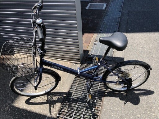 紺色　ネイビー　折りたたみ自転車　きれいです　使用頻度少ない