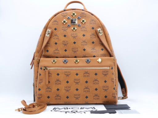 《MCM/スタッズレザー バックパック》Sランク 新品、未使用品 袋 冊子