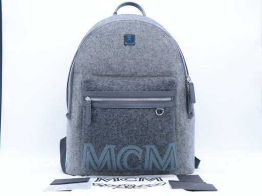 《MCM/ロゴ バックパック》グレー MMK 9AVE52 Sランク 未使用品