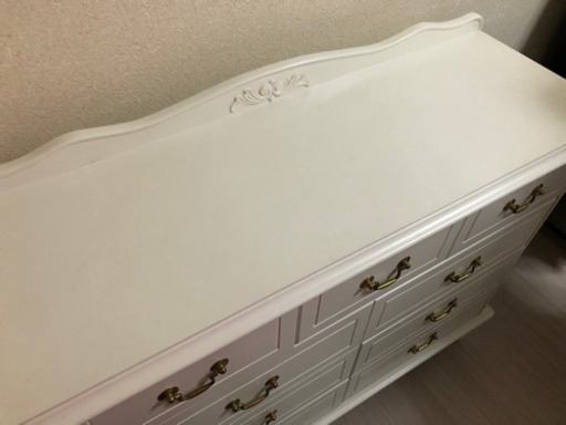 ロココ調　姫家具　ホワイトアンティークチェスト　タンス　たんす　白　