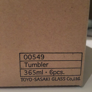 新品 グラス 365ml  １箱６個入り TOYO–SASAKI 日本製の画像