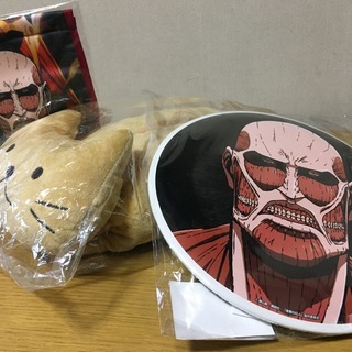 進撃の巨人　モコモコカオニャン　新品3点セットです。