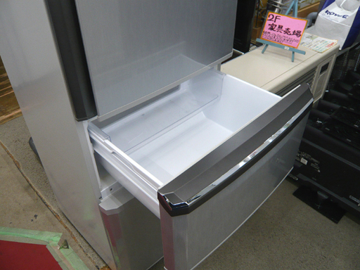 札幌 370L 2011年製  3ドア冷蔵庫 三菱 MR-C37S-S1 自動製氷 300Lクラス シルバー グレー 大型 本郷通店