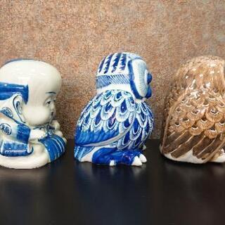 商売繁盛/ご利益/開運　フクロウ他置物3つの画像