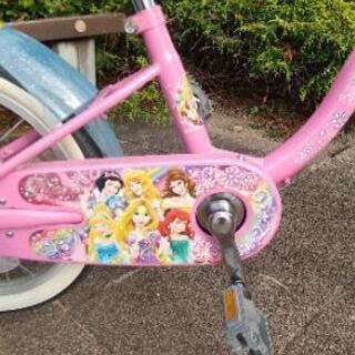 ディズニープリンセスの補助輪付き自転車 16インチ