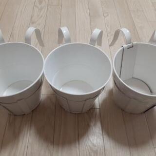 ガーデニングバケツ　大×3小×1　ブリキ？ホーロー？