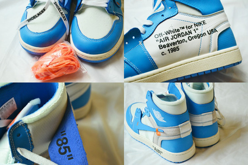 未使用/新古品/限定■ナイキxオフホワイト エア ジョーダン1 レトロ ハイ OG/NIKE x OFF WHITE/ノースカロライナ■スニーカー■26.5cm■④