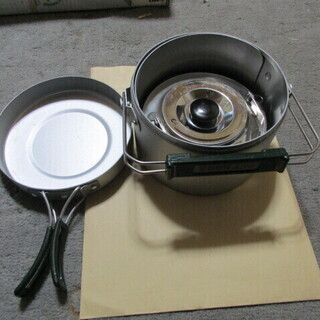 ★キャンプ用品555やかん、フライパン、鍋セット