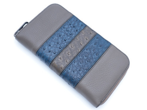 《BOTTEGA VENETA オーストリッチ ラウンドファスナー》Aランク