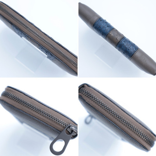 《BOTTEGA VENETA オーストリッチ ラウンドファスナー》Aランク