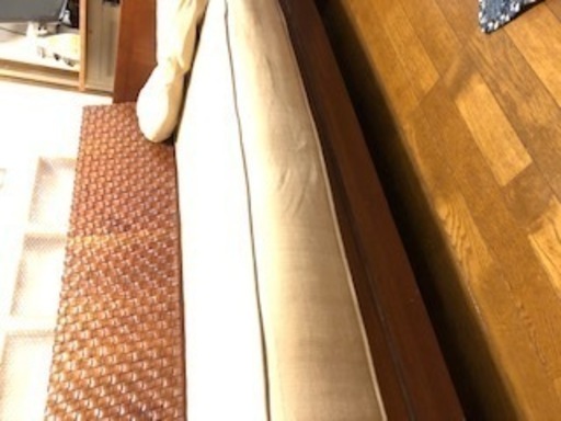 【マフォガニー】木枠無垢3人掛けソファー