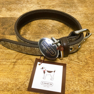 未使用品　COACH小型犬用　首輪２つ　リード1本　箱付