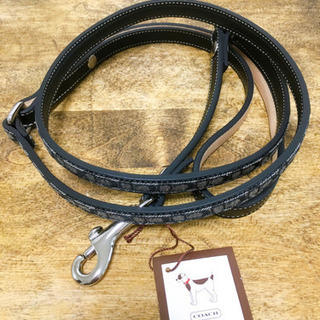 未使用品　COACH小型犬用　首輪２つ　リード1本　箱付の画像