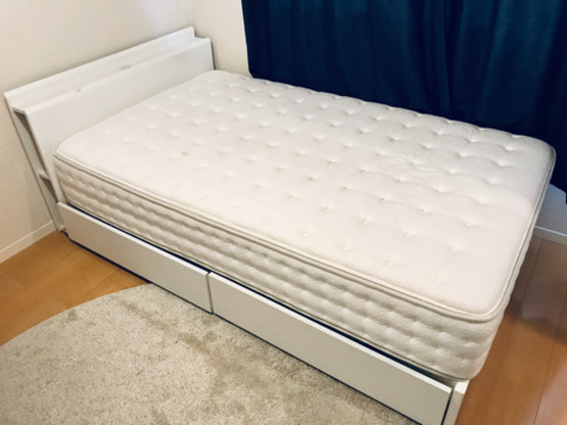 ☆人気美品☆ニトリ収納付きセミダブルベッドセット