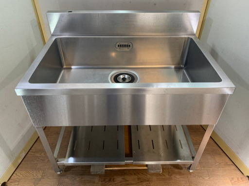 業務用　ステンレス　1層シンク流し台　店舗　飲食店　W1000xD650xH800mm