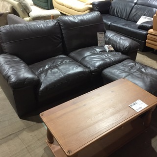 NITORI　2人掛けソファ ニトリ 2人掛け ソファ TRADE KD 本革 アイボリー 幅130cm NITORI 2P