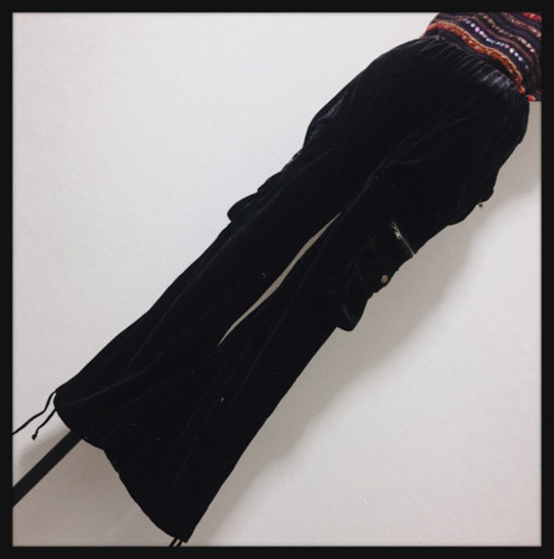ご購入者様決定[未使用✧︎heat coil]ベロアパンツ 黒色 ルームウェア LサイズOK