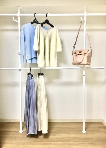 つっぱり2段ハンガー　幅180×奥行11×高さ280cm　調整可能　ニトリ¥4,621相当→¥1,200