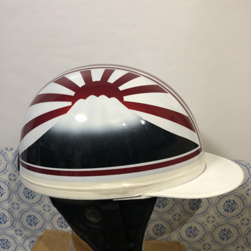 美品　富士日章　赤ラメ×白　コルク半　三つボタン