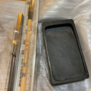 書道　筆、文鎮、硯　下敷き　セットの画像